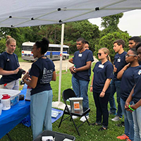 Students participate in a community service activity