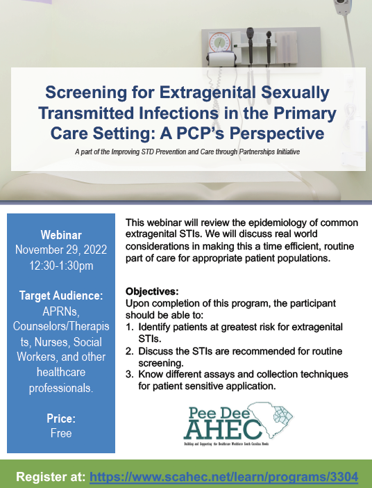 Program Details: Screening for Extragenital Sexually Transmitted ...