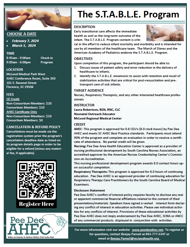Program Details: The S.T.A.B.L.E. Program | South Carolina AHEC ...